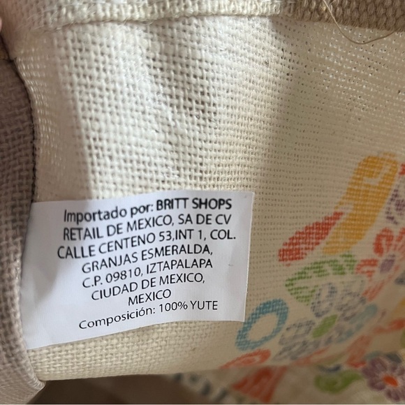 Mexico Jute Tote Bag‎ – Colorful Otomi-Inspired Tree Design - Picture 10 of 15